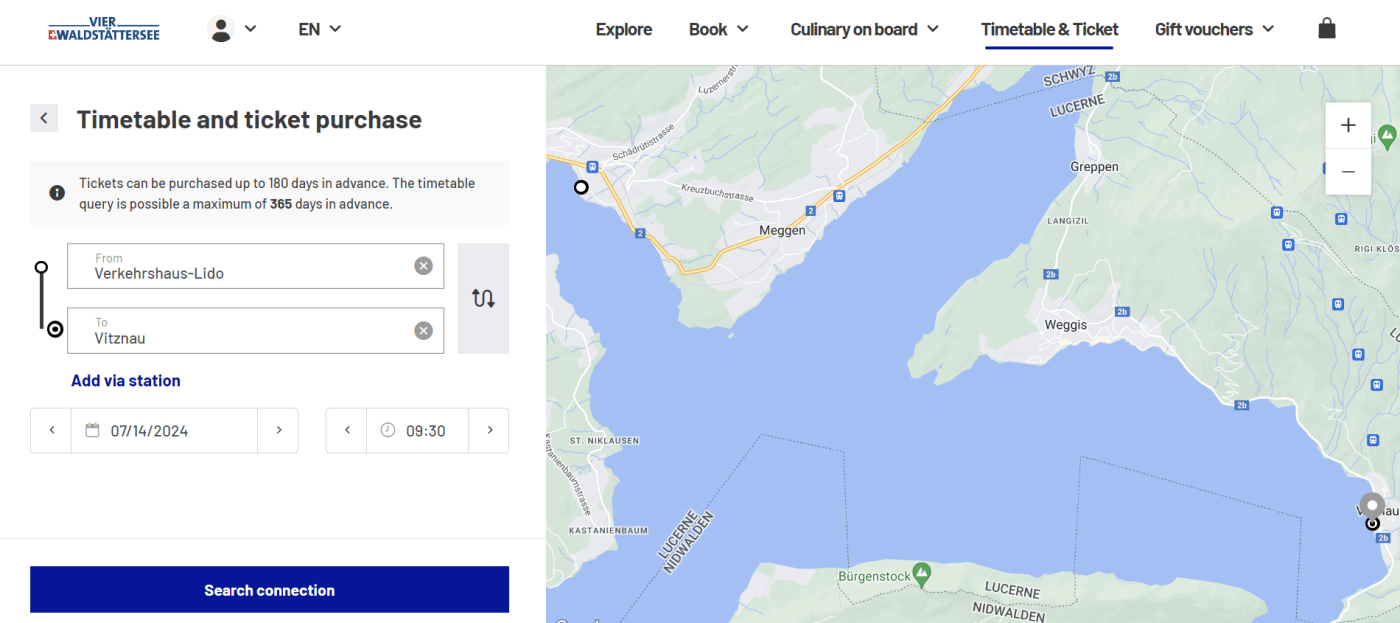 스위스 루체른 호수 유람선 페리 예약하는 방법 - 리기산 올라가기