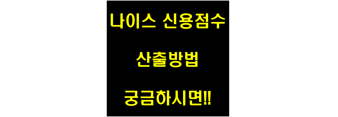 나이스 신용점수 산출방법 궁금증 해소 사각문구