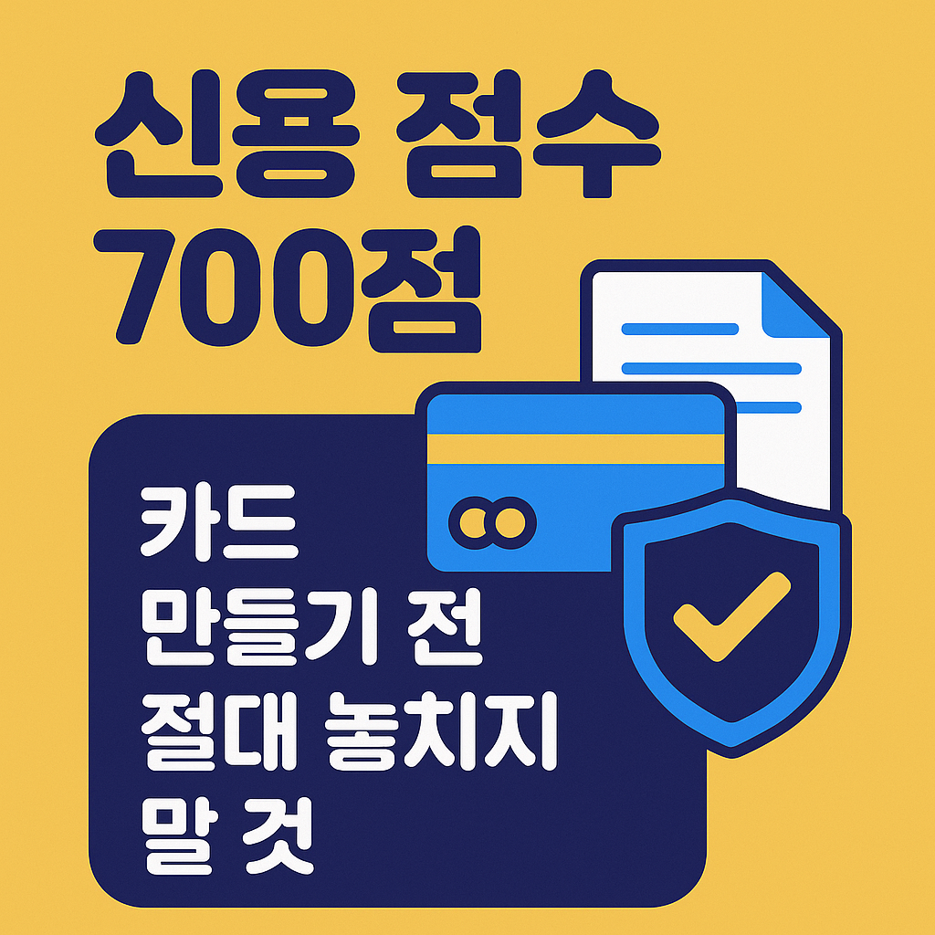 신용 점수 700점, 카드 만들기 전 절대 놓치지 말 것