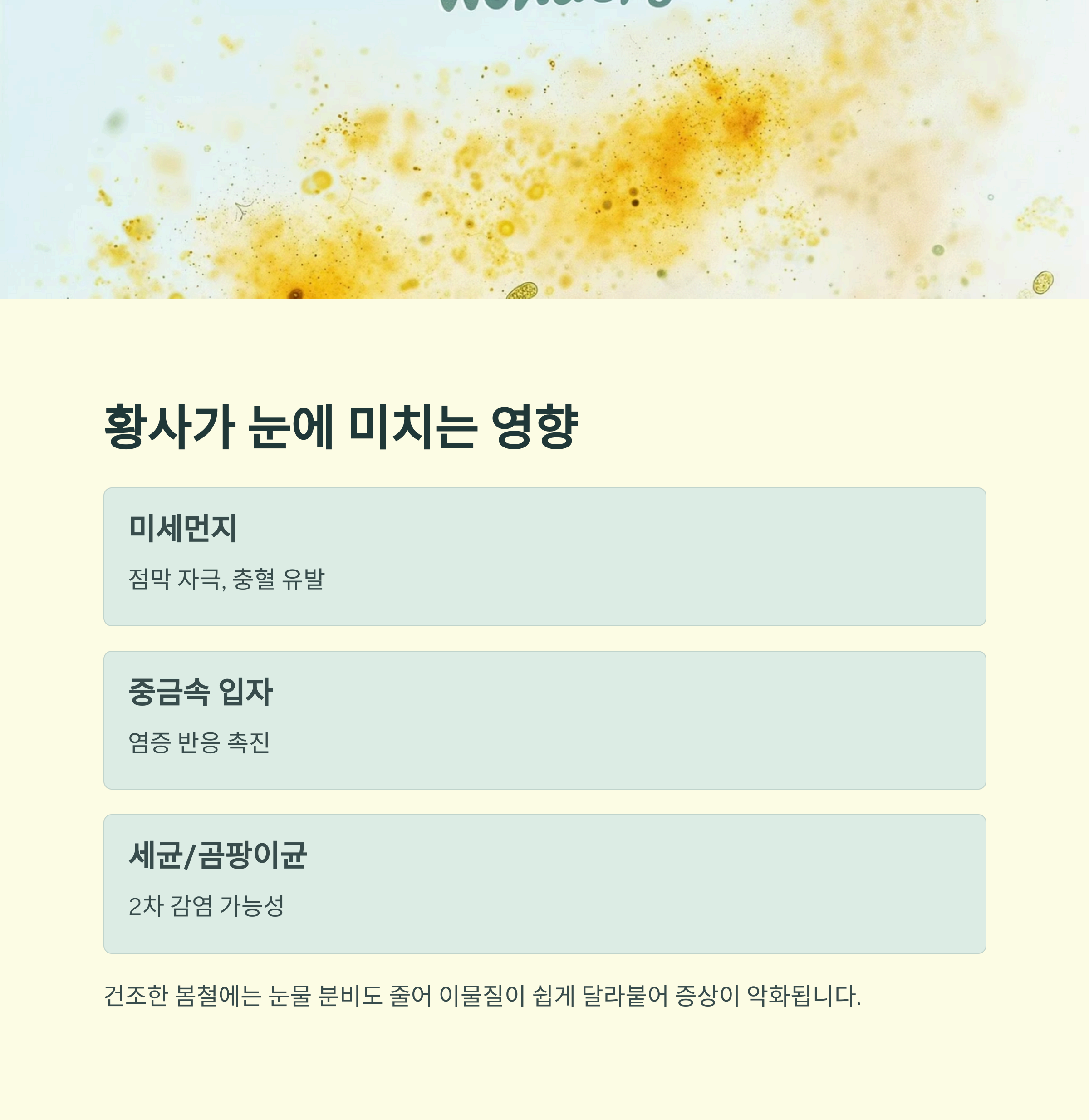 황사가 눈에 미치는 영향