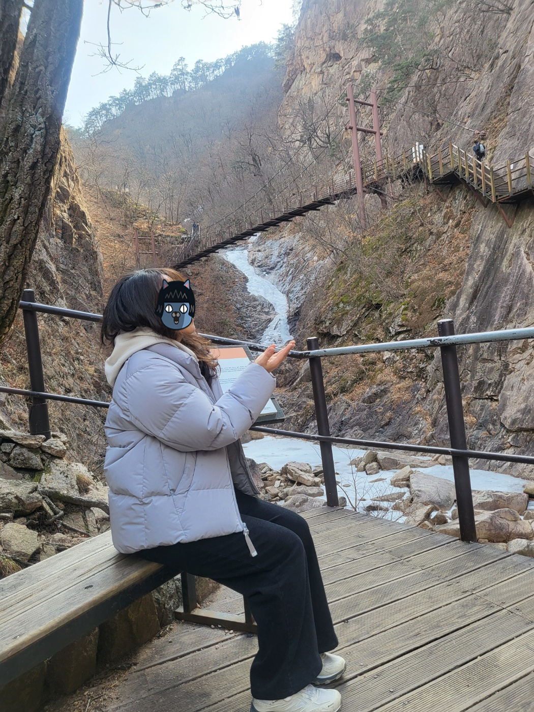 설악산 케이블카 대기 결국 포기! 비룡폭포 대신 선택한 용담폭포와 출렁다리 아이와 함께한 겨울 산행(토요일)