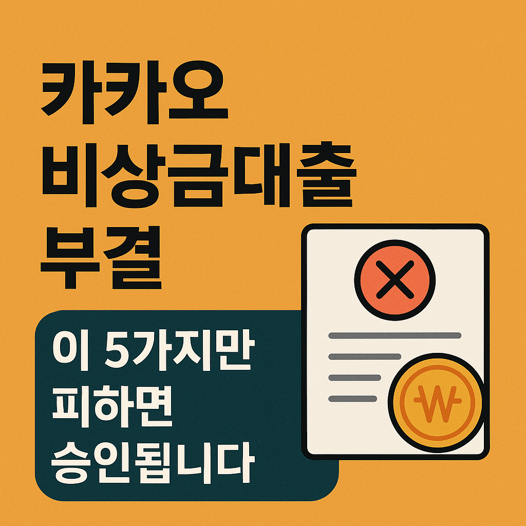카카오 비상금대출 부결, 이 5가지만 피하면 승인됩니다!