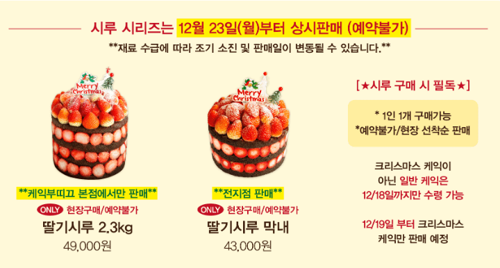 성심당 크리스마스 케이크