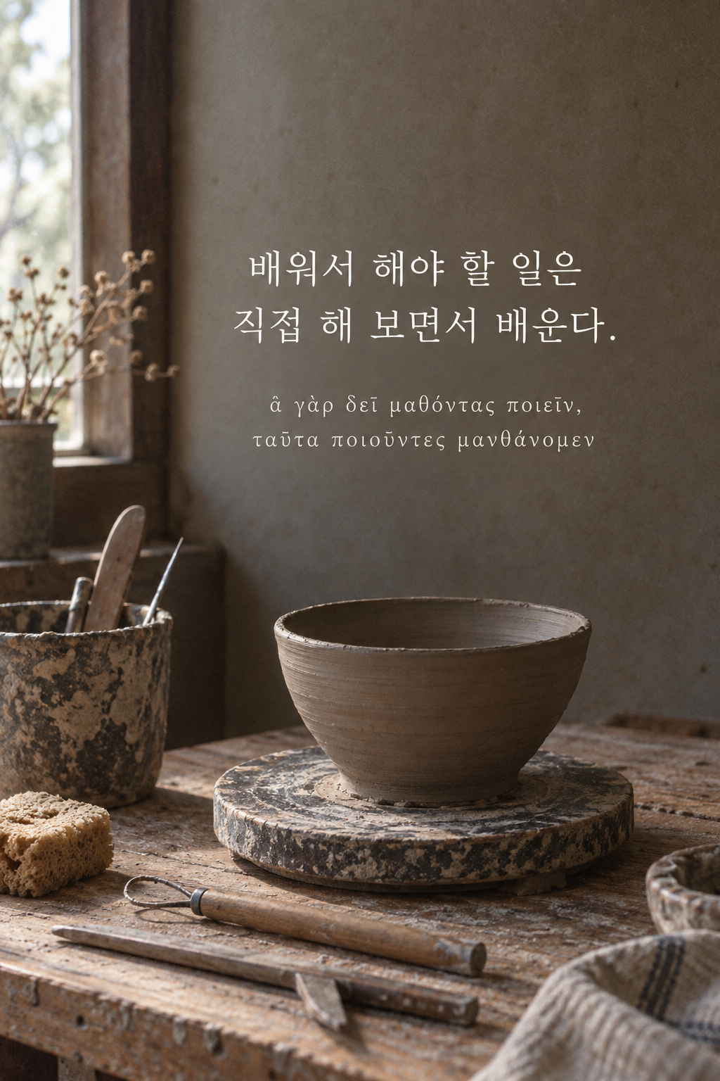 아리스토텔레스 명언 13 — 배워서 해야 할 일은 직접 해 보면서 배운다. — 아날로그 필름