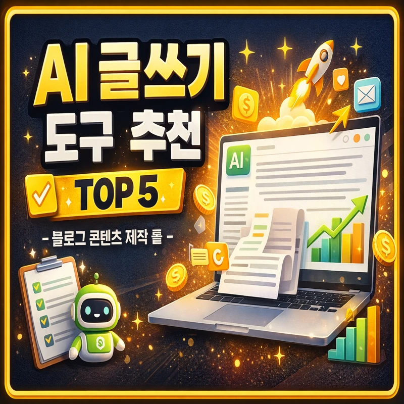 AI 글쓰기 도구 추천 TOP5 – 블로그 콘텐츠 제작에 좋은 AI 툴