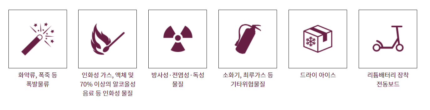 위탁수화물 금지