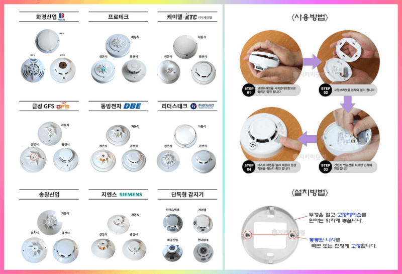 감지기 설치방법 및 종류