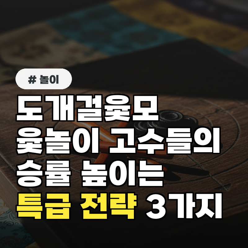 도개걸윷모 윷놀이 고수들의 승률 높이는 특급 전략 3가지