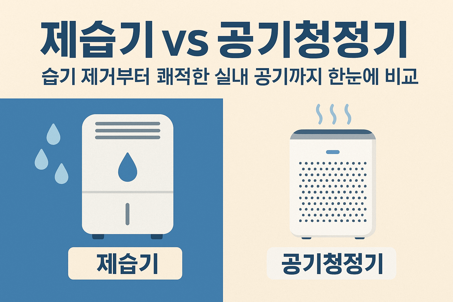 제습기와 공기청정기 비교하기