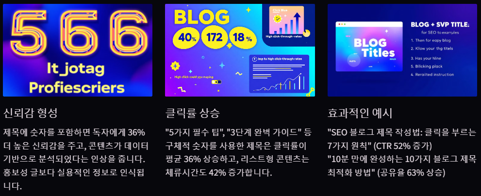 숫자를 활용해 구체적인 정보제공