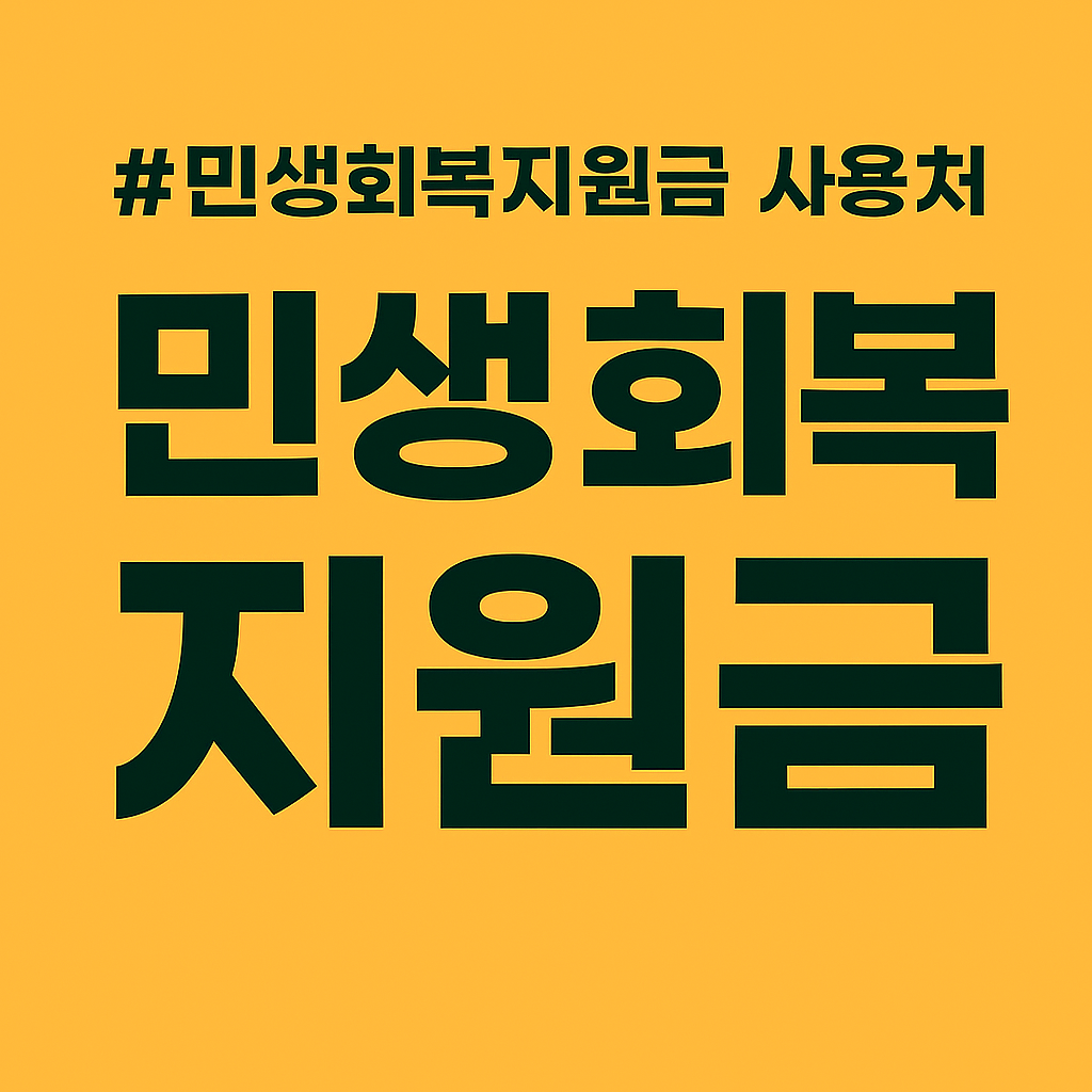 민생회복지원금 사용처