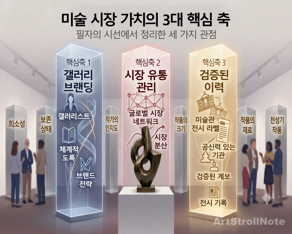 미술품 가격형성의 3대 핵심 축 인포그래픽-ArtStrollNote