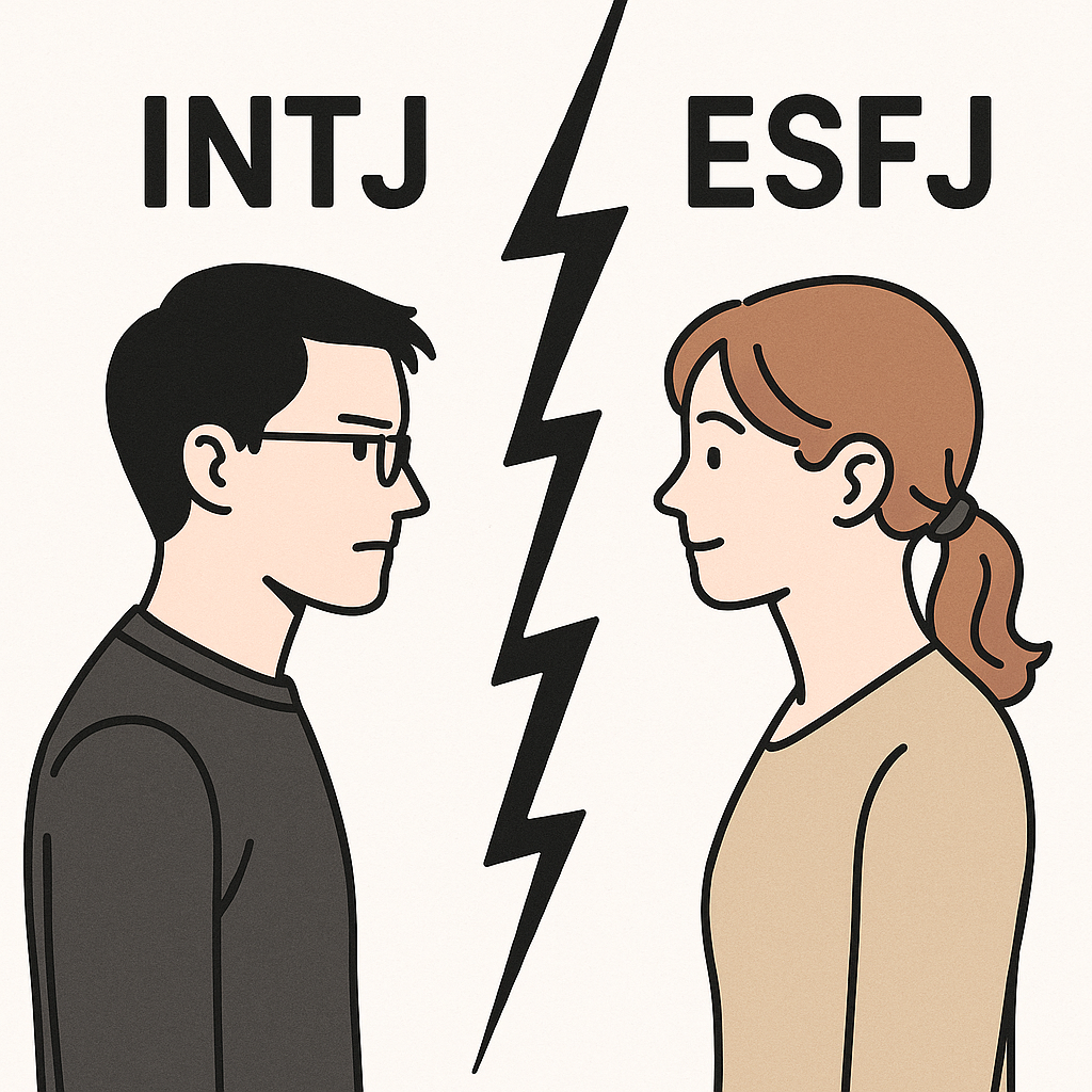 INTJ 남성과 ESFJ 여성의 연애 패턴, 이별과 재회의 심리
