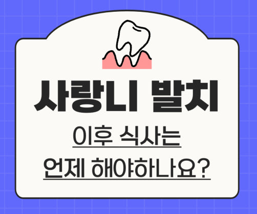 사랑니 나는 시기 사랑니 발치 후 식사