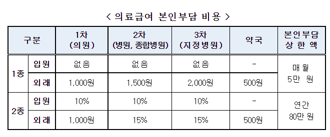 티스토리-23년 의료급여 본인부담비용