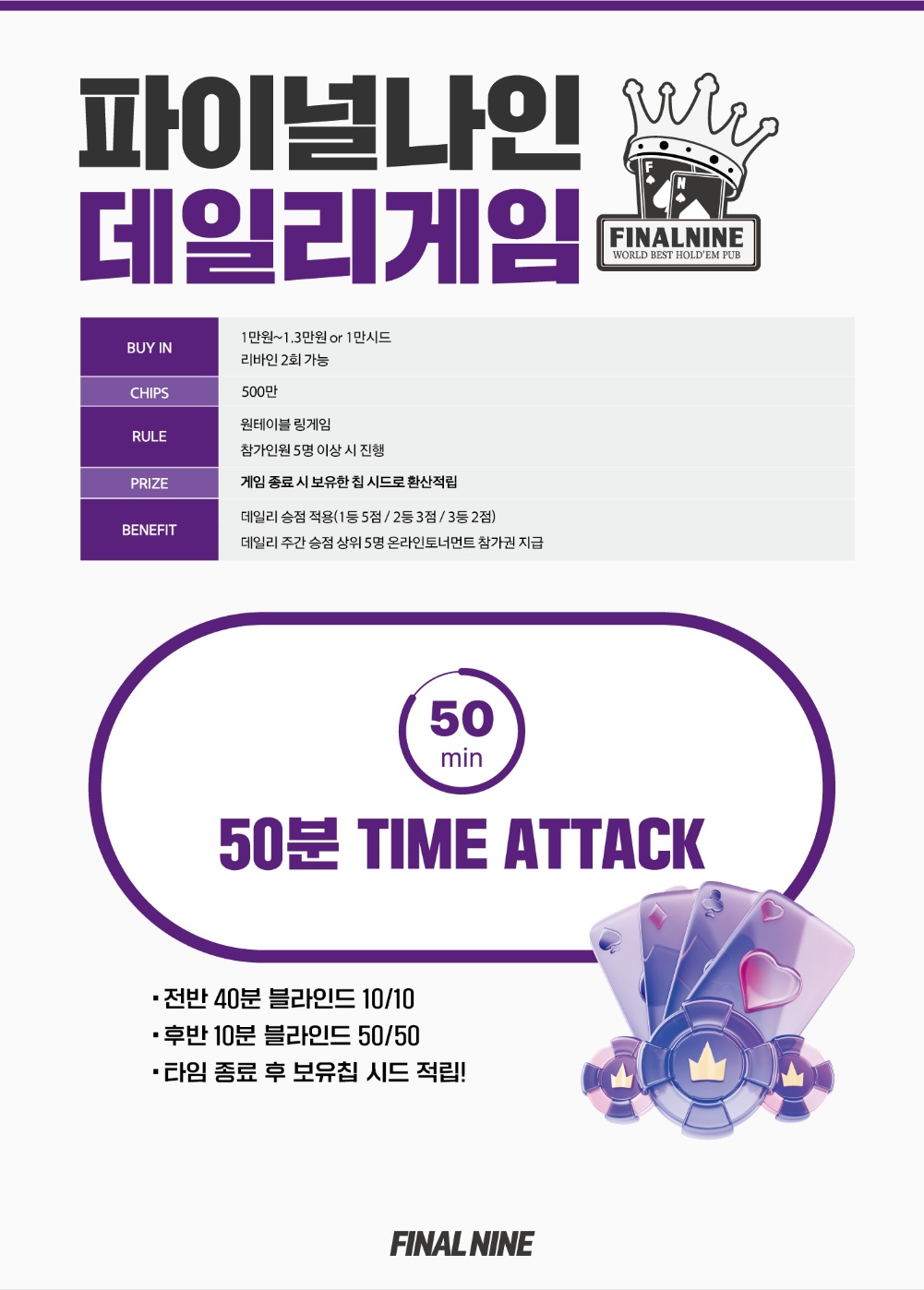 파이널나인 데일리게임 설명 포스터