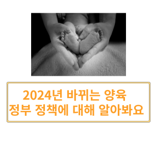 2024년 바뀌는 양육 정부 정책에 대해 알아봐요