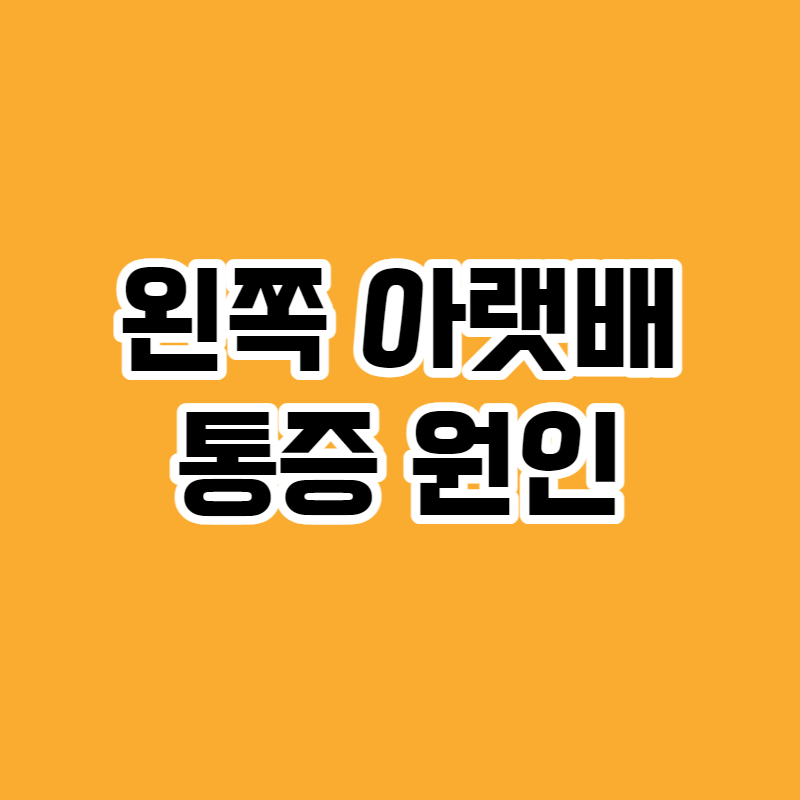 왼쪽 아랫배 통증 원인