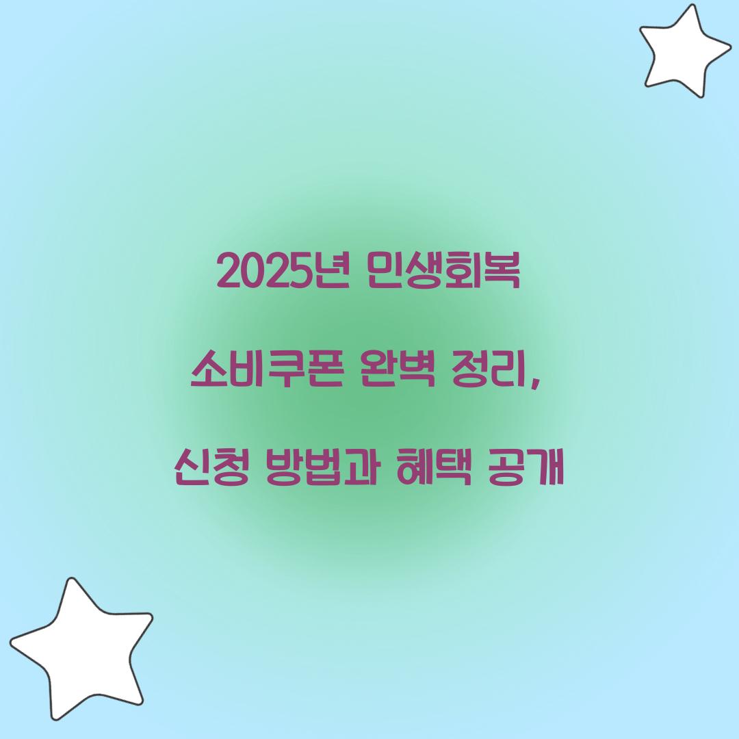 2025년 민생회복 소비쿠폰