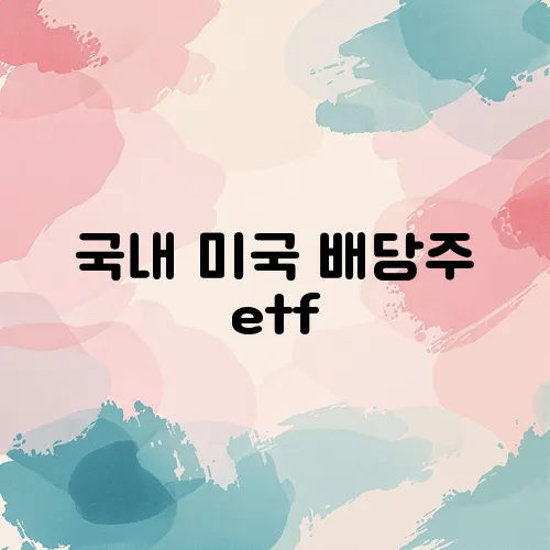 국내 미국 배당주 etf