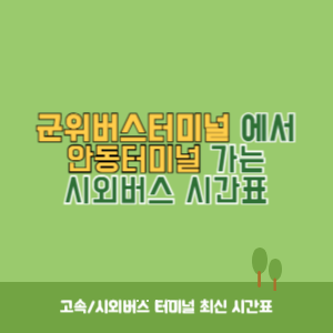 군위버스터미널에서 안동터미널 가는 시외버스 시간표 최신정보