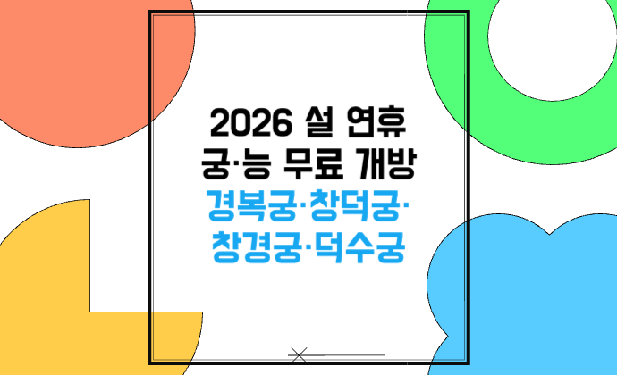 2026 설 연휴 궁·능 무료 개방 기간 세화 나눔 일정 경복궁, 창덕궁, 창경궁, 덕수궁