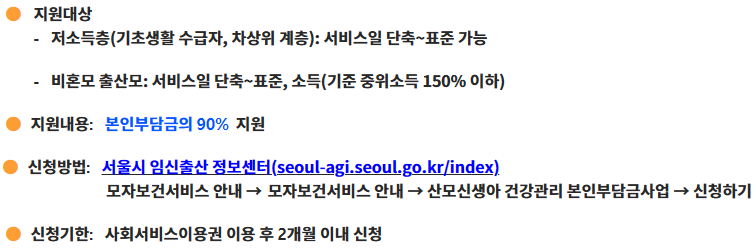 산모&middot;신생아 건강관리 지원 대상