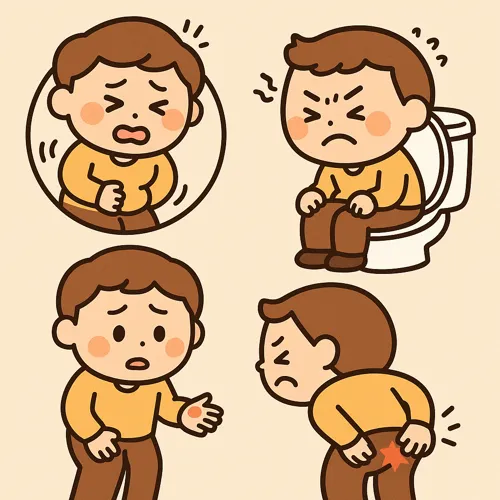 치질 악화 원인 요약 아이콘