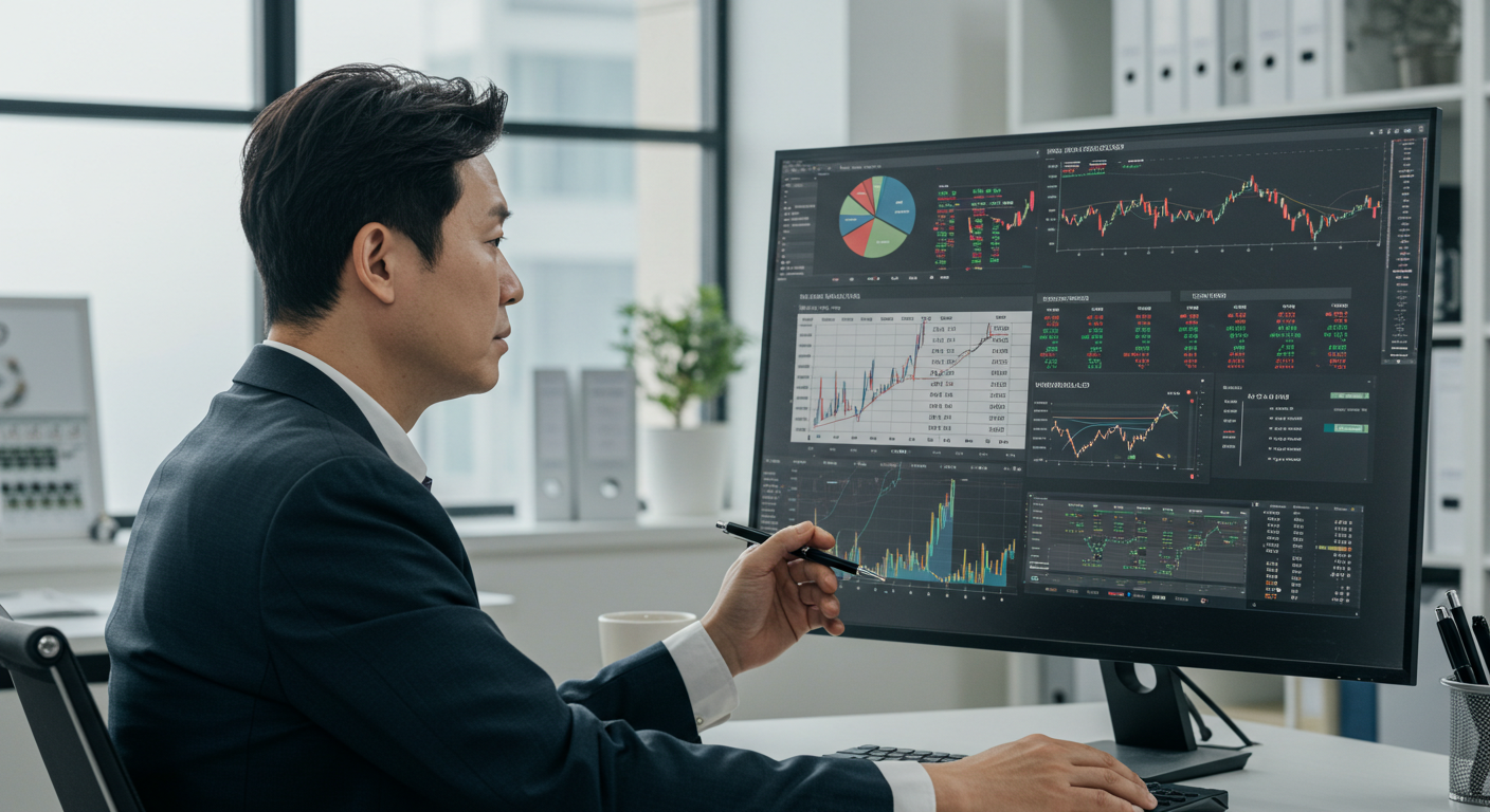 중소형 가치주를 분석하며 투자 전략을 세우는 한국 주식 투자자