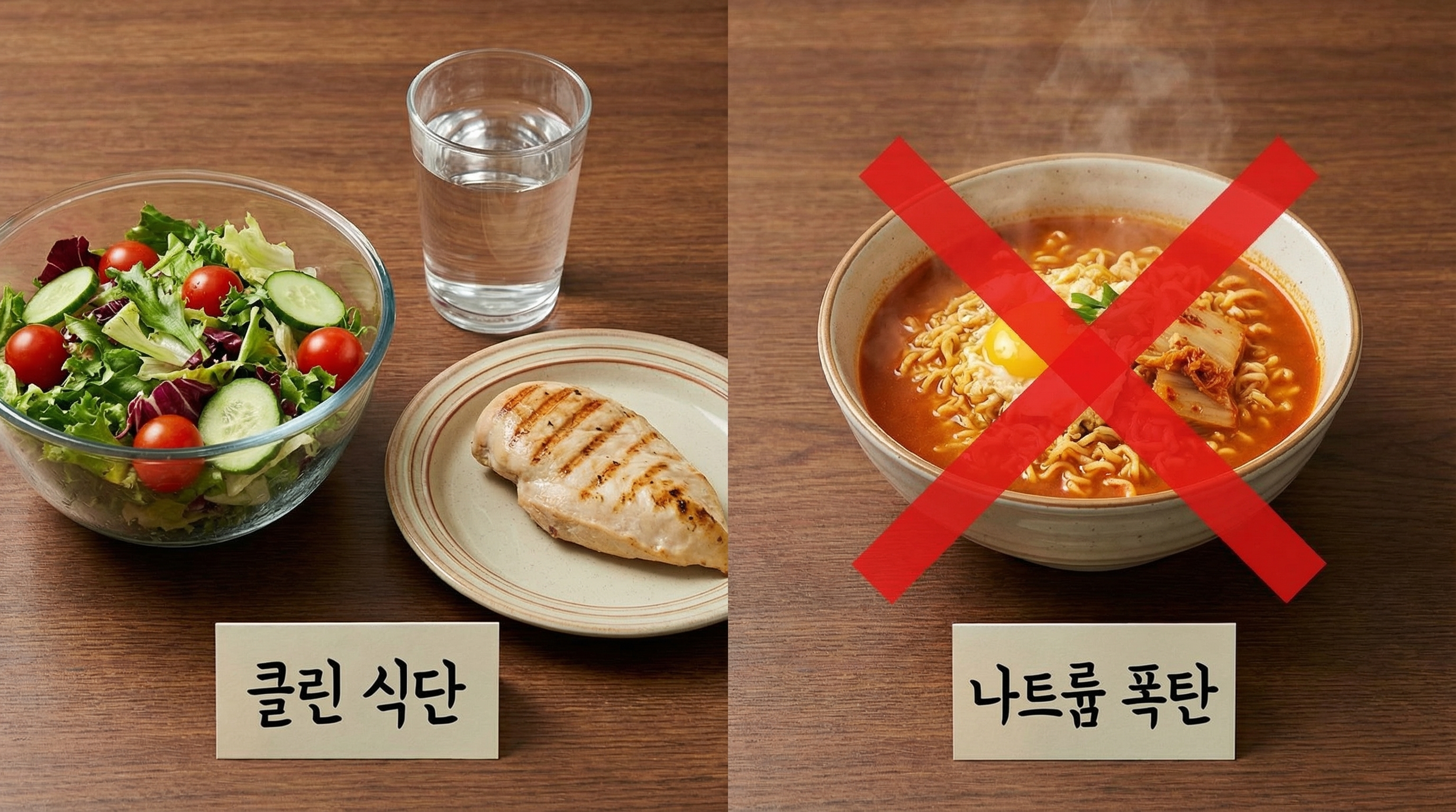 클린식당 vs 나트륨폭탄 이미지