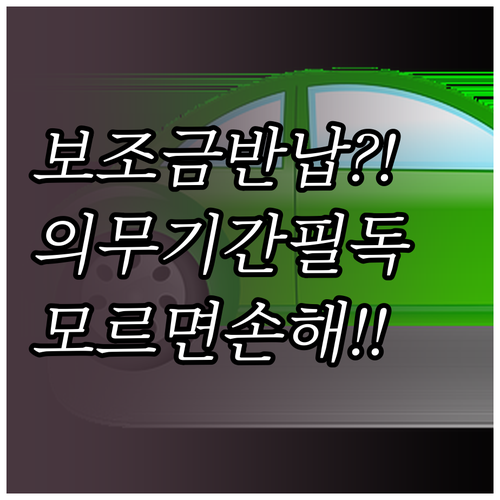 전기차 보조금 반납하지 않으려면 꼭 ..