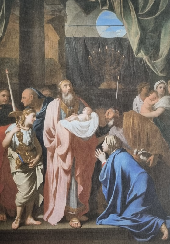 아기 예수님을 안고 계시는 시메온 성인 그림입니다.