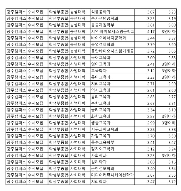 전남대 학생부종합 1 전형