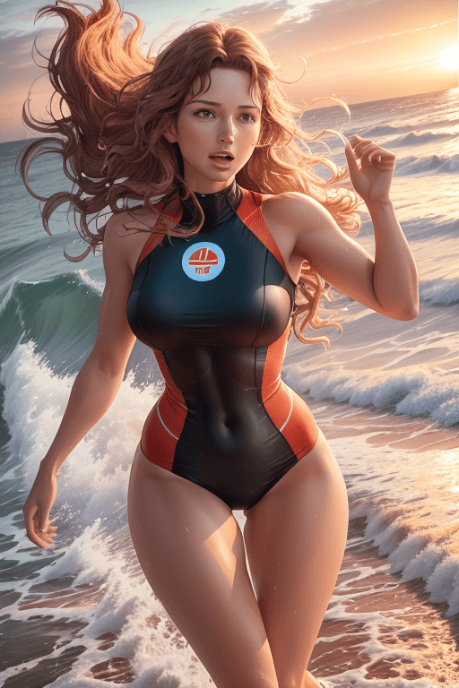 Playground AI로 생성한 그림(2) - 여성 해상 구조 요원