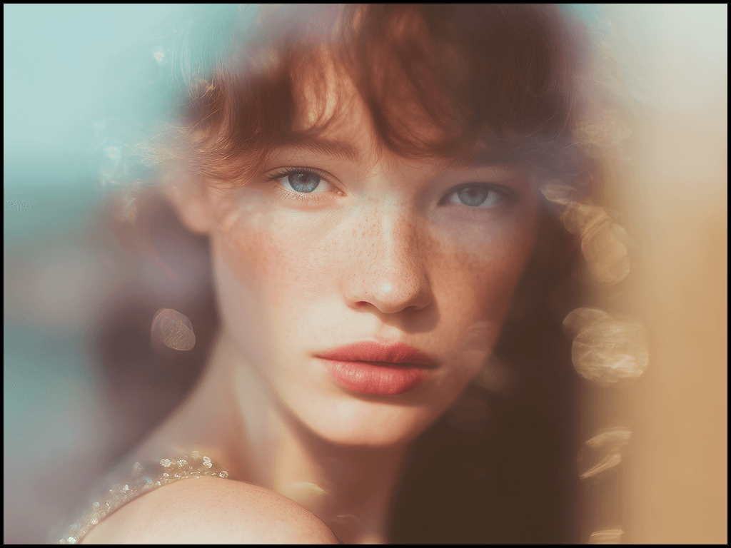 질감 텍스쳐 Sref 적용 여성 포트레이트 예시 Midjourney