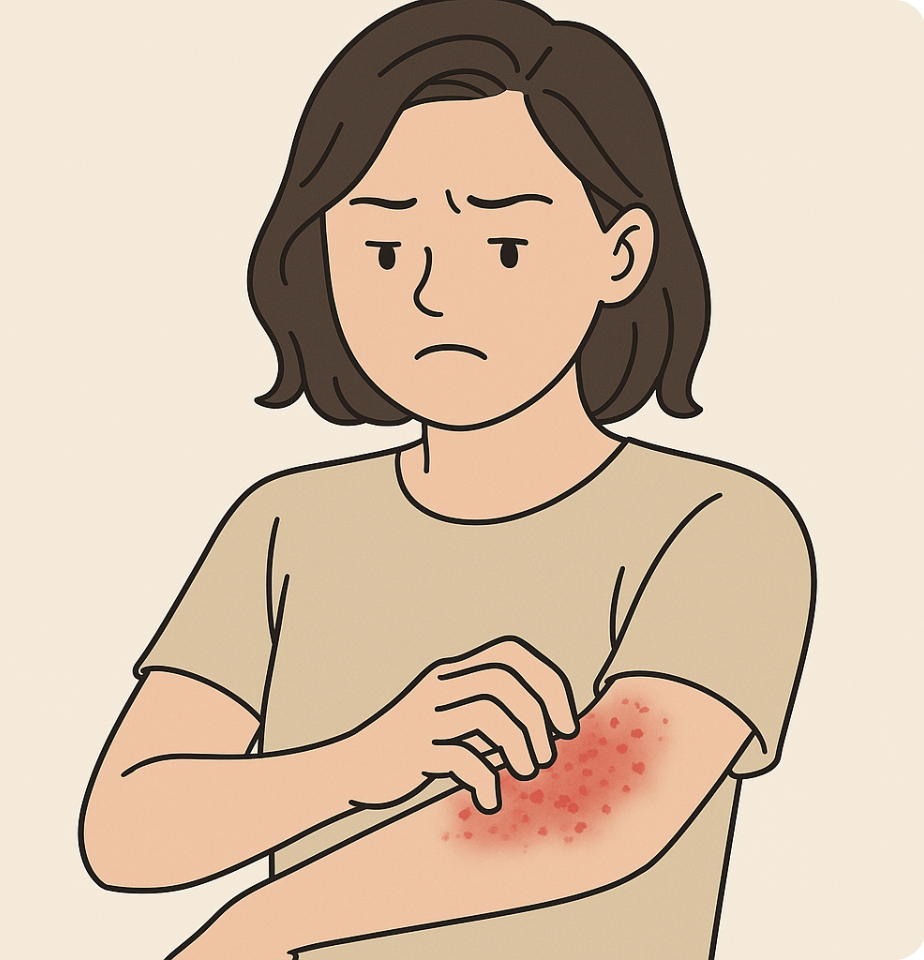 옻올라서 간지러운 사람 이미지