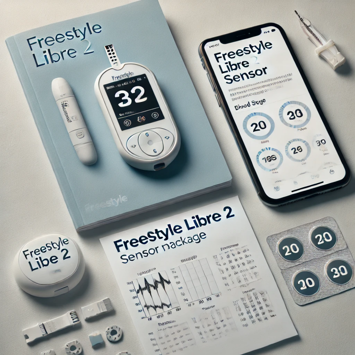 프리스타일 리브레 2 패키지와 설명서, 앱 화면.