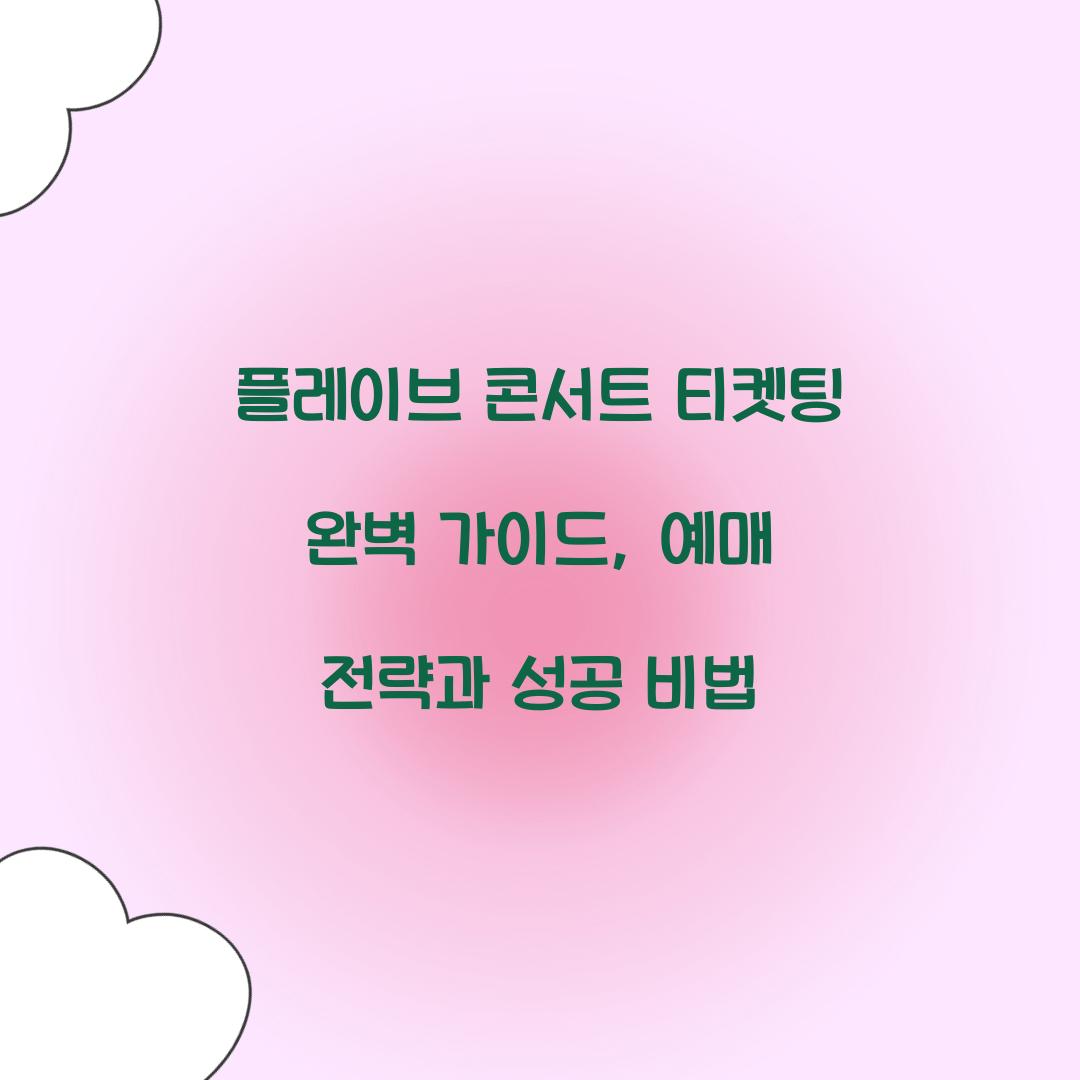 플레이브 콘서트 티켓팅