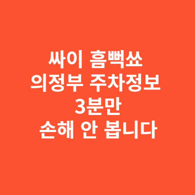 싸이 흠뻑쑈 의정부 주차정보 3분만 읽으면 손해 안 봅니다