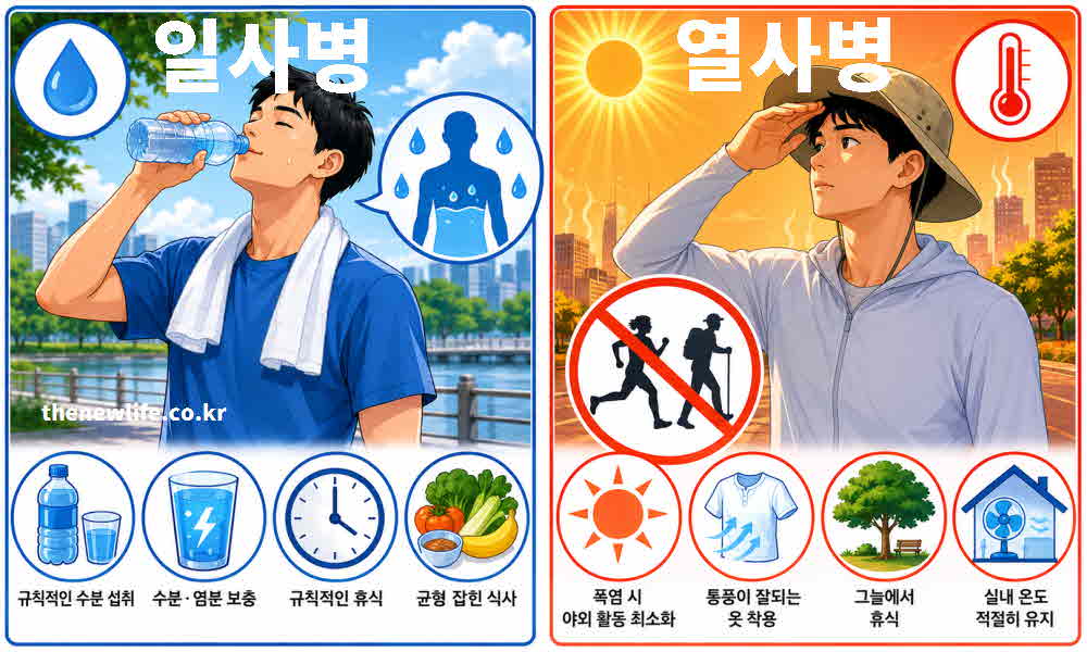 일사병 열사병 차이점 예방