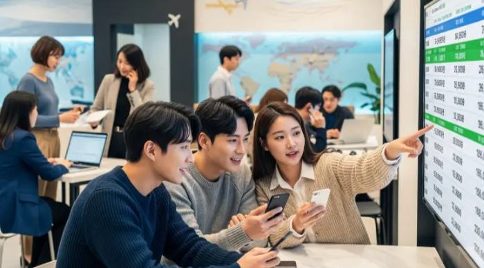 비행기표 예매중인 사람들