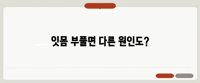 잇몸이 붓는 이유 정리 염증이나 치주질환이 원인일 수 있어요