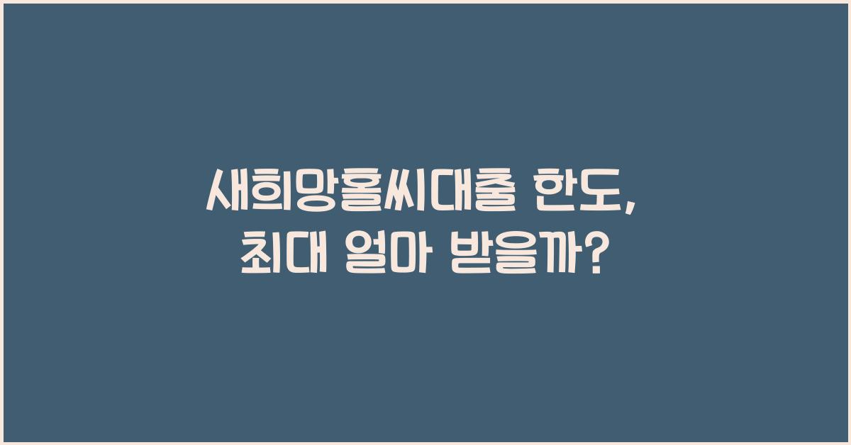 새희망홀씨대출 한도