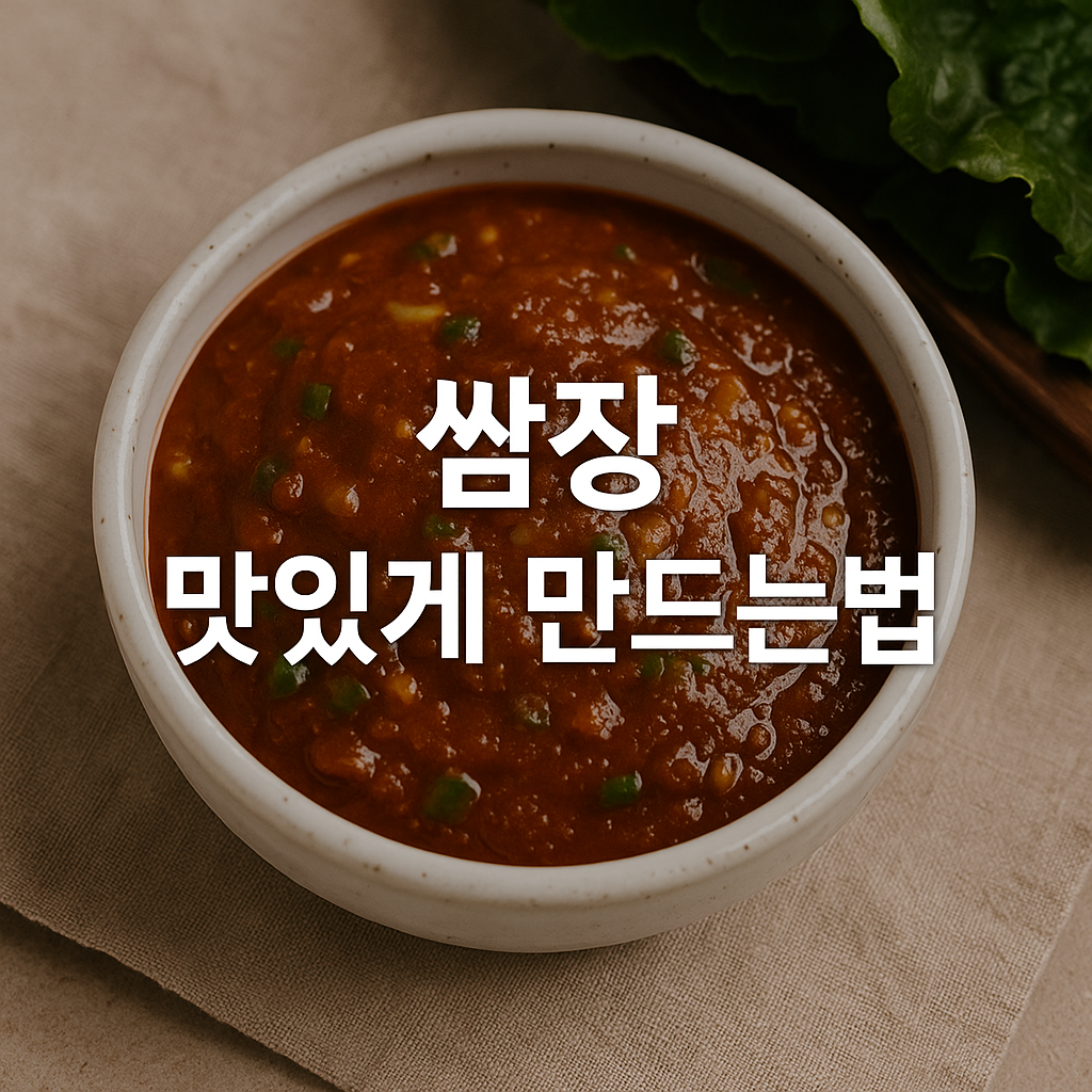 쌈장 맛있게 만드는 법