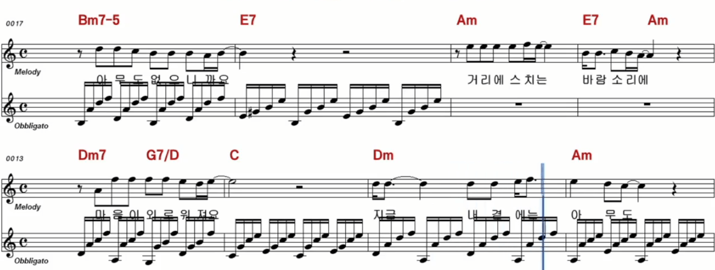 최진희(현이와 덕이) 뒤늦은 후회 악보