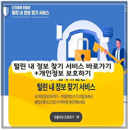 털린 내 정보 찾기 서비스 바로가기 +개인정보 보호하기