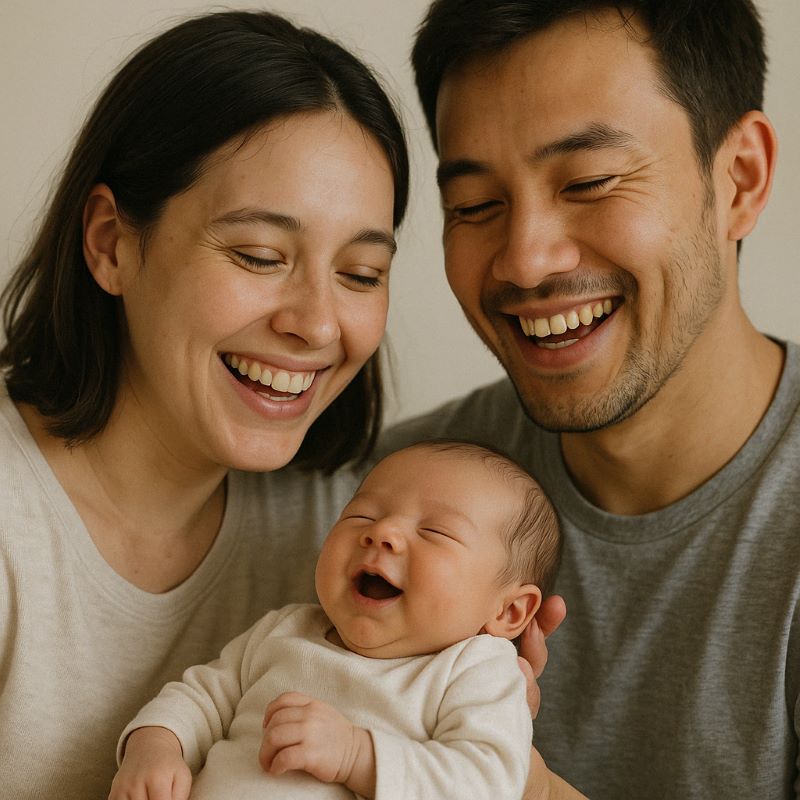 부모가 아기를 안고 있는 꿈 – 세대 교체의 상징