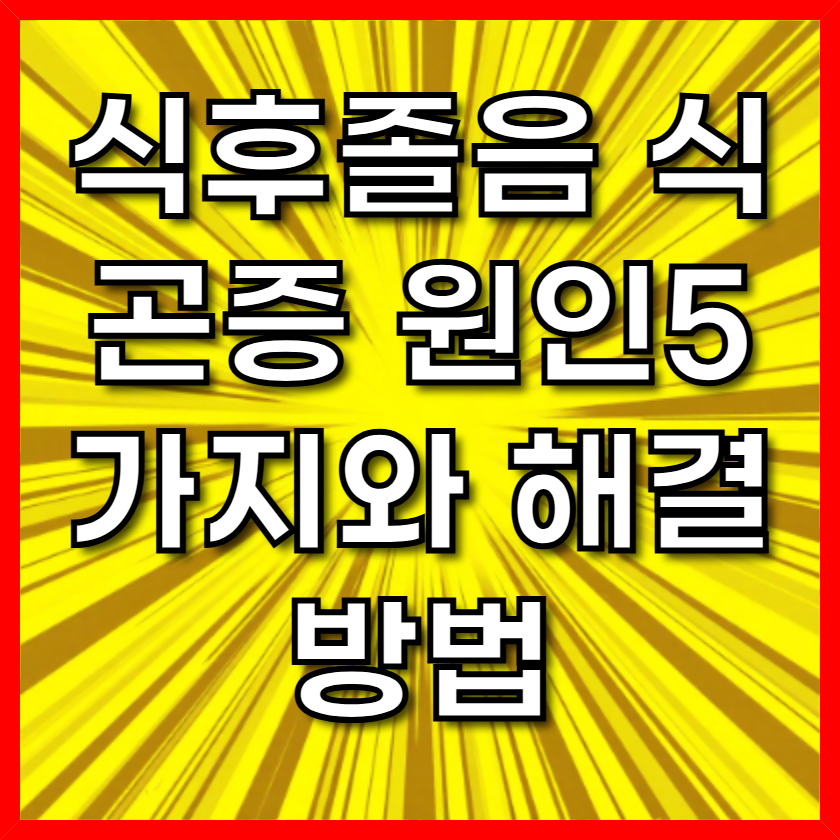 식후졸음 식곤증 원인5가지와 해결방법