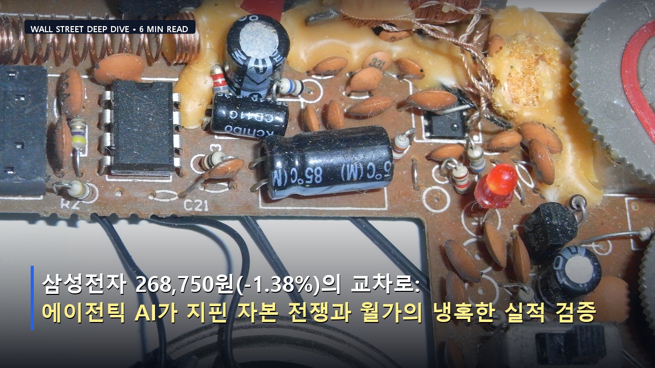 삼성전자 268,750원(-1.38%)의 교차로: 에이전틱 AI가 지핀 자본 전쟁과 월가의 냉혹한 실적 검증