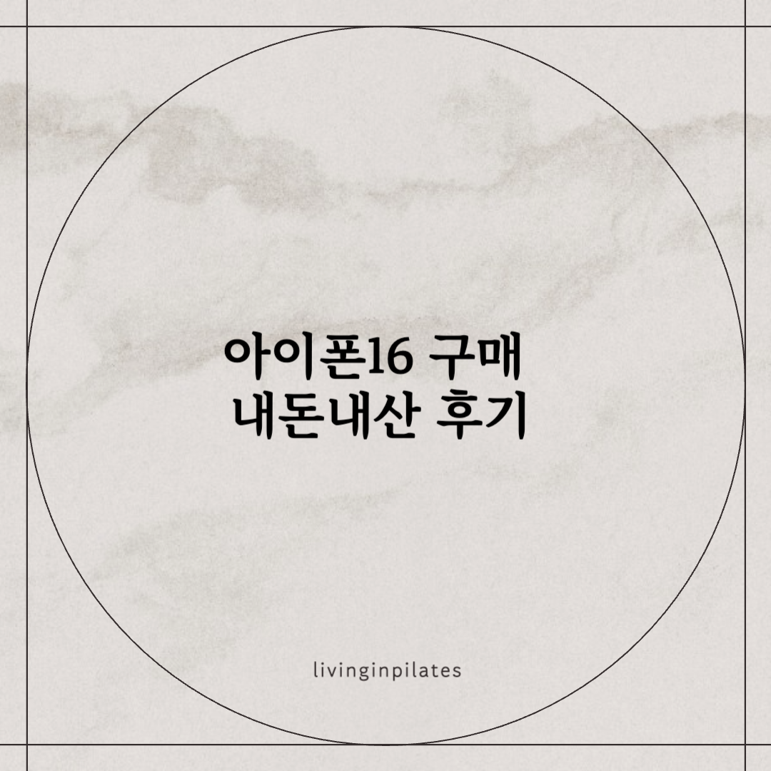 아이폰16 구매 내돈내산 후기